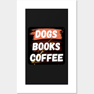 dogs books and coffee dog reader coffee quote Classic Posters and Art